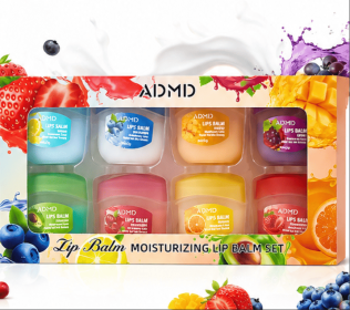 8 Pack Moisturizing Lip Balm Set, Fruit Flavored Lip Balms for Dry Lips Care, Hydrating Lip Balm Gift Set