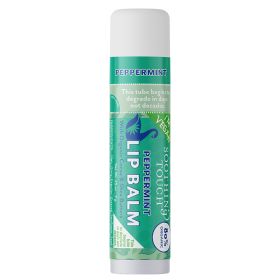 Peppermint Vegan Lip Balm – Organic Cocoa & Shea Butter, Eco-Friendly Biodegradable Tube, Ayurvedic Lip Care, Paraben & Cruelty-Free