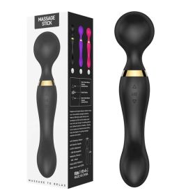Multispeed Vibrating Rechargeable Magic Massager Wand Personal Full Body Therapy (Option: Black)