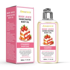 Only Supports Self Pickup With Waybill Amococo Strawberry Shortcake Body Juice Oil, 220ml Handcrafted Moisturizing Body Oil For Dry Skin, Long-La (Option: 220ml)