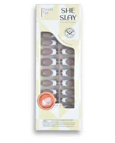 SheSlay TickFit Tips – 140pcs Multi-Shape French Press-On Nails | Clear, Nude, Pink Collection (Nail shape: Square, Color: Mocha)