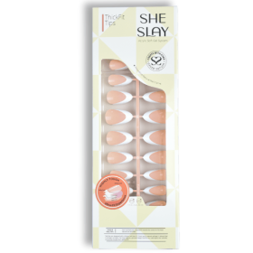 SheSlay TickFit Tips – 140pcs Multi-Shape French Press-On Nails | Clear, Nude, Pink Collection (Nail shape: almond, Color: Sunkiss)