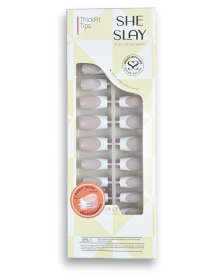 SheSlay TickFit Tips | 140pcs Multi-Color French Press-On Nails – Clear, Nude, Pink (Nail shape: Square, Color: Duskrose)