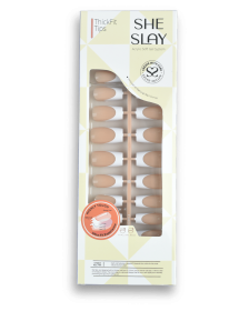 SheSlay TickFit Tips | 140pcs Multi-Color French Press-On Nails – Clear, Nude, Pink (Nail shape: Square, Color: Sunkiss)