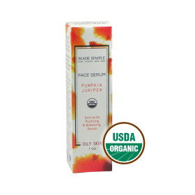 FACE SERUM for Oily Skin - Organic Vegan Pumpkin Juniper (Lid: Cap)