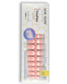 SheSlay Trio Flex Gel French Tip Nails | Pre-Colored Press-On Nail Extensions (Nail shape: Short, Color: Blush)